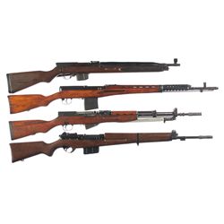 Four Semi-Automatic Rifles -A) Cz Model 52/57 Semi-Automatic Rifle with Bayonet