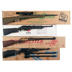 Four Boxed Long Guns -A) Remington Model 597 Semi-Automatic Rifle with Scope