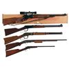 Image 1 : Five Rifles -A) Boxed Marlin Model 1895SS Lever Action Rifle with Scope, Sling and Five Framed Wall 