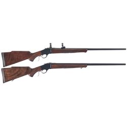 Two Browning High Wall Single Shot Rifles -A) Browning Model 78 High Wall Rifle