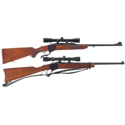 Two Scoped Ruger Single Shot Long Guns -A) Ruger No.1 Rifle