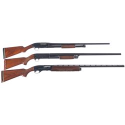 Three Shotguns -A) Winchester Model 12 Slide Action Shotgun