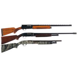 One Semi-Automatic and Two Slide Action Shotguns -A) Belgian Browning Auto 5 Light Twelve Semi-Autom