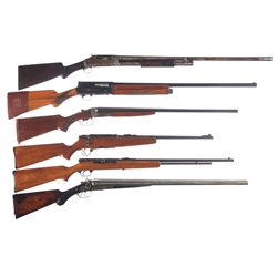 Six Long Guns -A) Winchester Model 1897 Takedown Slide Action Shotgun