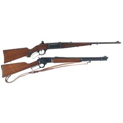 Two Lever Action Rifles -A) Savage Model 1899-A Lever Action Rifle