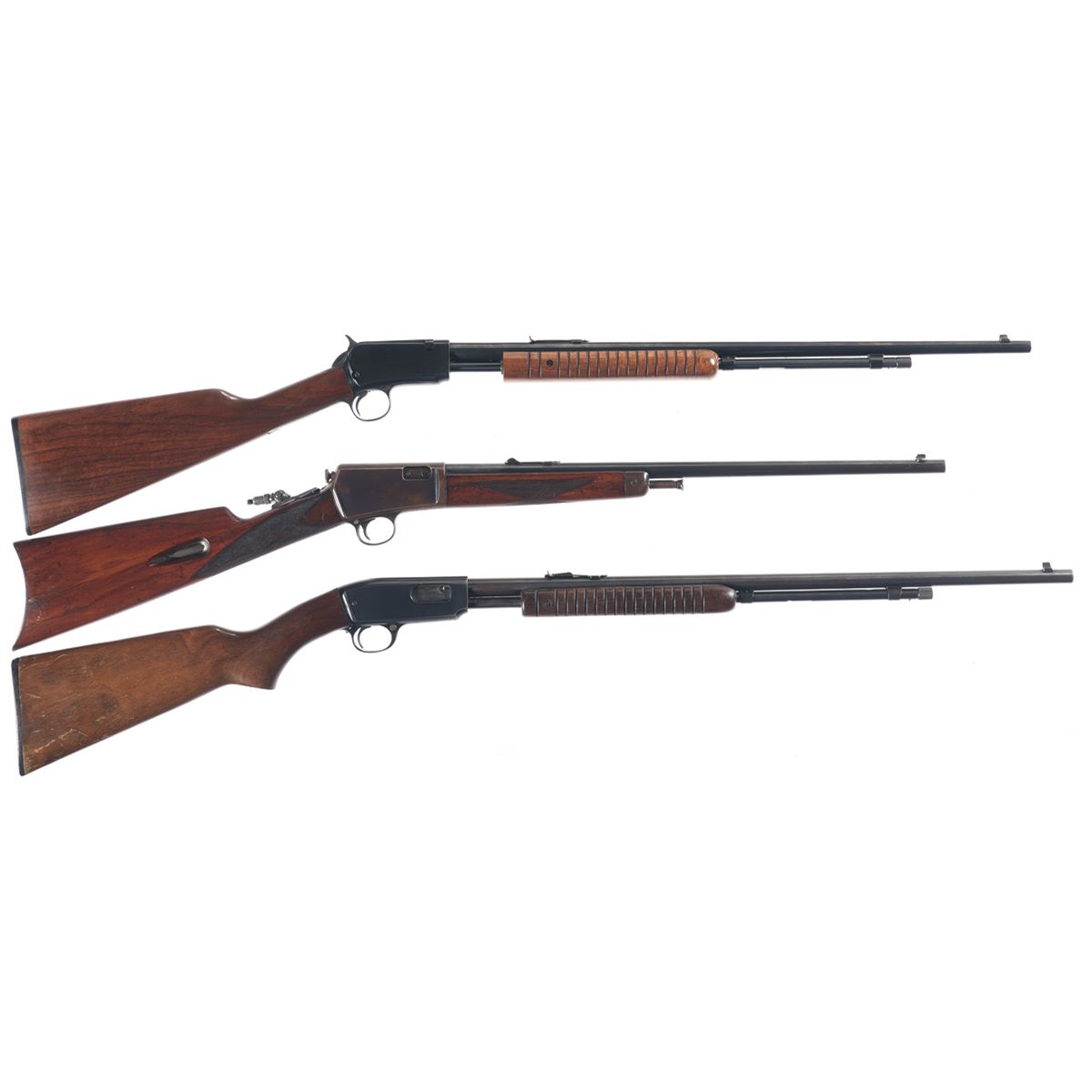 Three Winchester Rifles A) Winchester Model 62A Slide Action Rifle