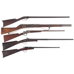 Five Long Guns -A) Whitney-Howard Lever Action Single Shot Rifle