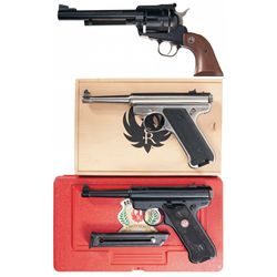 Three Ruger Handguns -A) Ruger New Model Blackhawk Single Action Revolver