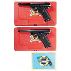 Three Handguns -A) Ruger MKII 50th Anniversary Semi-Automatic Pistol with Case