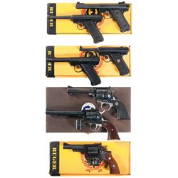 Seven Ruger Handguns -A) Ruger Mark II Target Semi-Automatic Pistol with Box