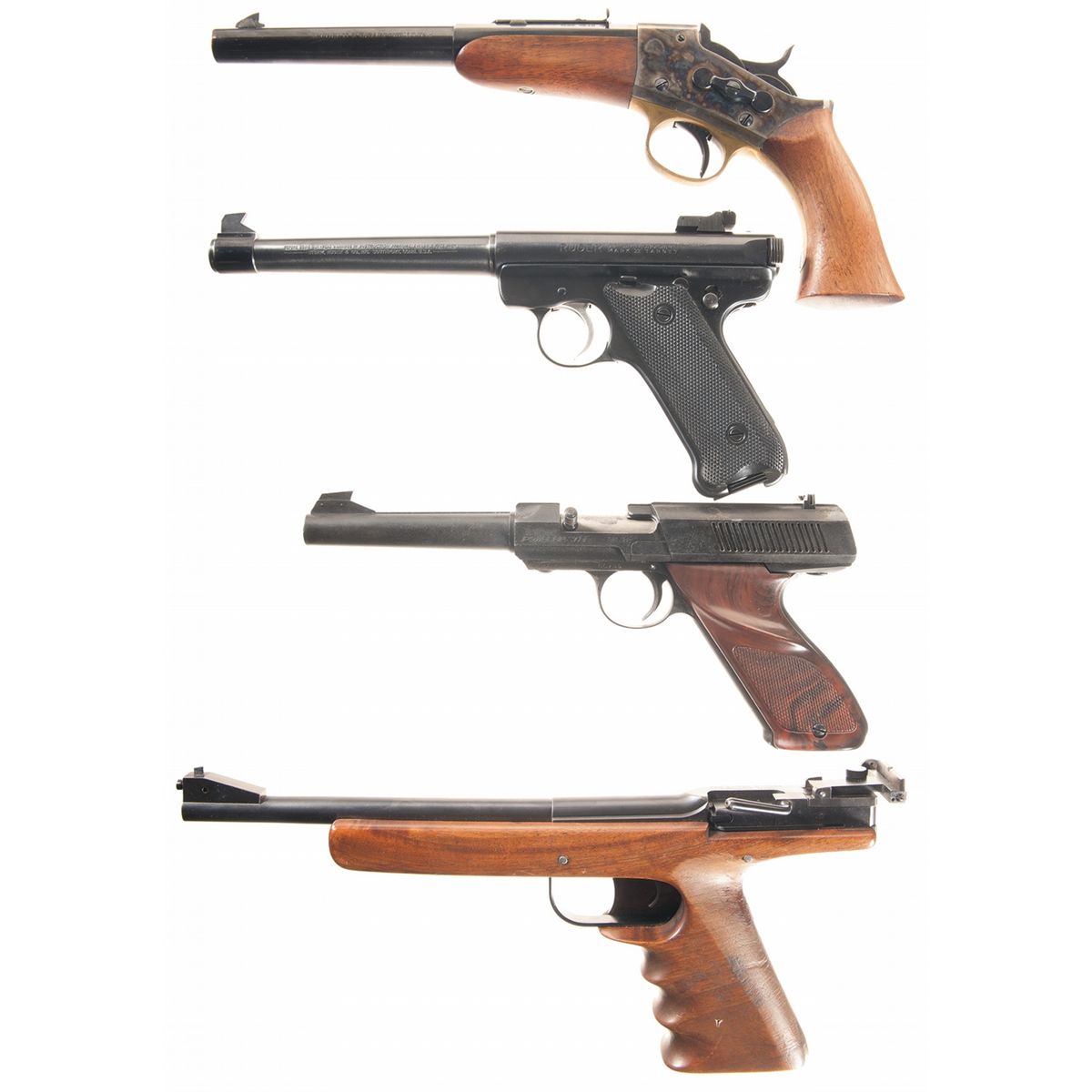 Four Pistols -A) Uberti Rolling Block Single Shot Pistol