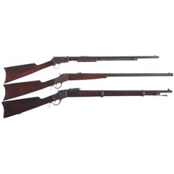 Three Winchester Long Guns -A) Winchester Model 1890 Slide Action Rifle