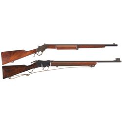 Two Single Shot Rifles -A) Stevens 414 Armory Single Shot Rifle