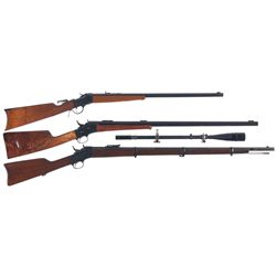 Three Single Shot Rifles -A) Winchester Model 1885 Low Wall Single Shot Rifle