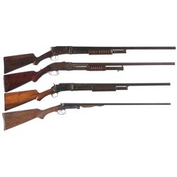 Four Shotguns -A) F. Bannerman Spencer Model 1900 Repeating Shotgun Model 1900
