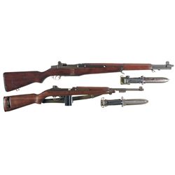 Two U.S. Semi-Automatic Long Guns -A) U.S. Springfield M1 Garand Semi-Automatic Rifle with Bayonet