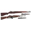 Image 1 : Two U.S. Semi-Automatic Long Guns -A) U.S. Springfield M1 Garand Semi-Automatic Rifle with Bayonet