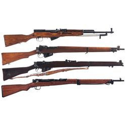 Four Rifles -A) Russian SKS Semi-Automatic Rifle with Folding Bayonet