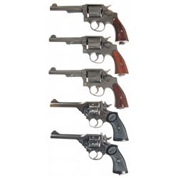 Five Double Action Revolvers -A) U.S. Property Marked Smith & Wesson Double Action Revolver