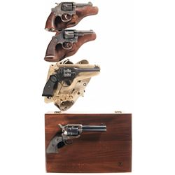 Four Revolvers -A) Smith & Wesson Victory Model Double Action Revolver with Factory Letter and Holst