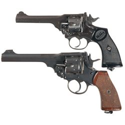 Two Webley Double Action Revolvers -A) Webley Mark IV Double Action Revolver
