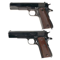 Two U.S. Property 1911A1 Semi-Automatic Pistols -A) Remington-Rand Model 1911A1 Semi-Automatic Pisto