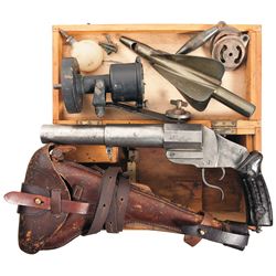Swiss Racketen RP 17/38 Flare Gun Luger Artillery Holster/Stock and Walker Excelsior IV Taffrail Log
