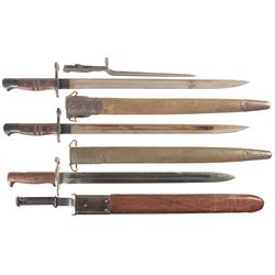 Three WWI Bayonets and One WWII Bayonet