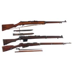 Three Military Bolt Action Longarms -A) Ross Model 1905 Mark I Straight Pull Bolt Action Rifle with 