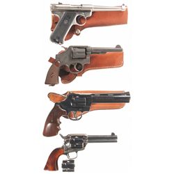 Four Hand Guns -A) Ruger MK II Semi-Automatic Pistol with Holster