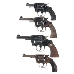 Four Colt Double Action Revolvers -A) Colt Pocket Positive Double Action Revolver