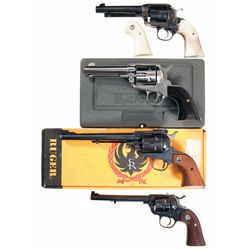 Four Ruger Single Action Revolvers -A) Ruger Bisley Vaquero Single Action Revolver