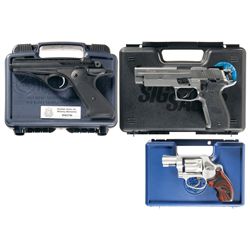 Three Cased Hand Guns -A) Olympic Arms Wolverine Semi-Automatic Pistol