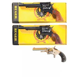 Three Single Action Revolvers -A) Ruger New Model Blackhawk with Box