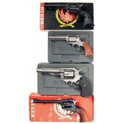Four Ruger Revolvers -A) Ruger Single-Six Flat Gate Single Action Revolver with Box