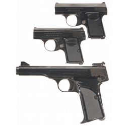 Three Belgian Browning Semi-Automatic Pistols -A) Browning Baby Semi-Automatic Pistol