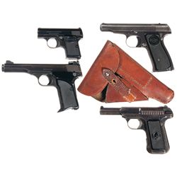 Four Semi-Automatic Pistols -A) Browning Baby Semi-Automatic Pistol