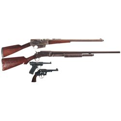 Two Long Guns and Two Handguns -A) Early Ruger Standard Model "Red Eagle Grips" Semi-Automatic Pisto