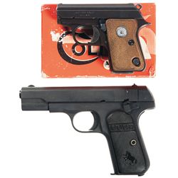 Two Colt Semi-Automatic Pistols -A) Junior Pocket Model Semi-Automatic Pistol with Box