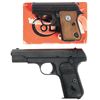 Image 1 : Two Colt Semi-Automatic Pistols -A) Junior Pocket Model Semi-Automatic Pistol with Box
