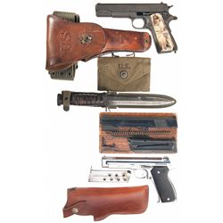 Two Semi-Automatic Pistols -A) U.S. Ithaca Model 1911A1 Semi-Automatic Pistol with Accessories