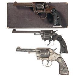 Three Colt Double Action Revolvers -A) Colt New Police Model Double Action Revolver