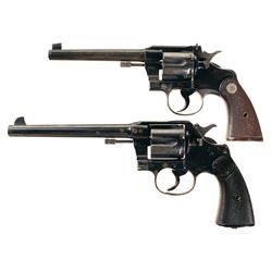 Two Colt Double Action Revolvers -A) Colt Officer's Model 2nd Issue Double Action Revolver