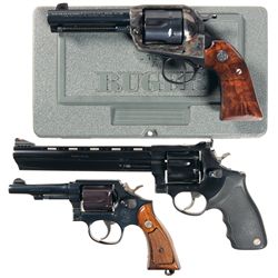 Three Revolvers -A) Ruger Vaquero Single Action Revolver with Case