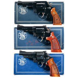 Three Boxed Smith & Wesson Double Action Revolvers -A) Smith & Wesson Model 58 Double Action Revolve