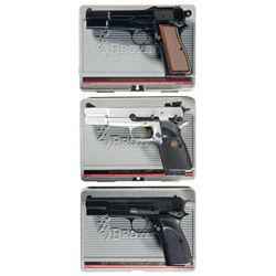 Three Cased Browning High Power Semi-Automatic Pistols -A) Browning High Power Capitan Semi-Automati