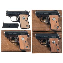Four Colt Junior Pocket Semi-Automatic Pistols -A) Colt Junior Semi-Automatic Pocket Pistol