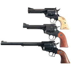 Three Ruger Single Action Revolvers -A) Early Ruger Blackhawk Flattop Single Action Revolver