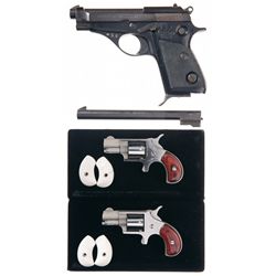 Three Hand Guns -A) Beretta Model 75 Semi-Automatic Pistol with Extra Barrel