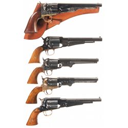 Five Reproduction Percussion Revolvers -A) Italian Reproduction of a Fluted Cylinder 1860 Army Percu